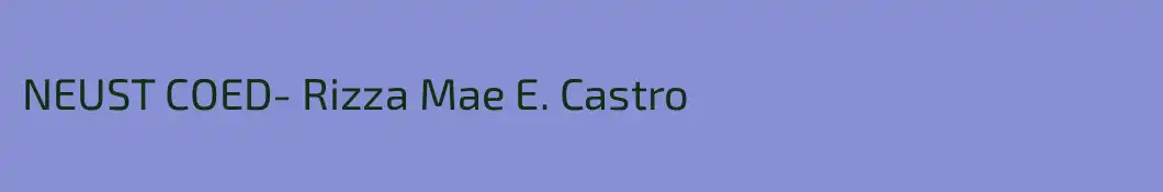 NEUST COED- Rizza Mae E. Castro